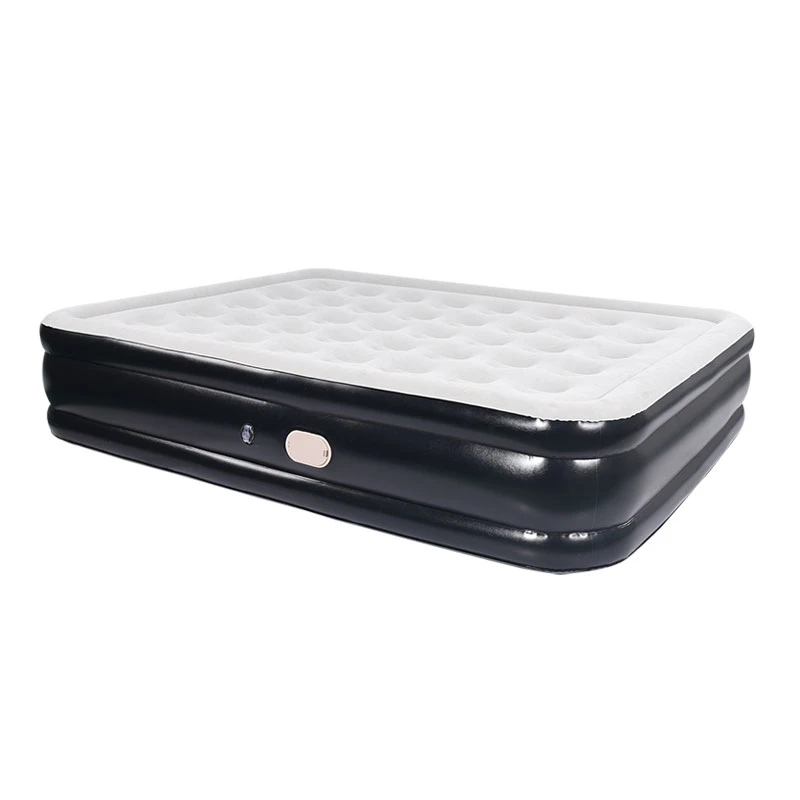 Queen Flocked Air Mattress Suitable for Camping Travel Guest Inflatable Air Mattress