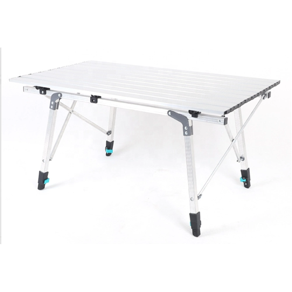 Portable Aluminum Outdoor Folding Table Camp Table Adjustable Height Lightweight for Picnic Cooking Beach