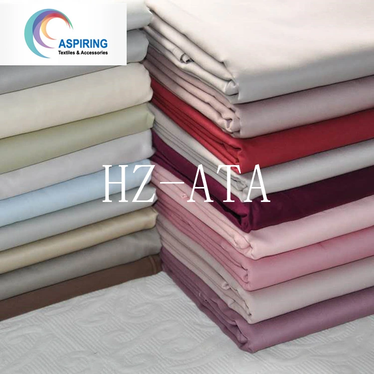 Plain Dyed 100% Cotton Sateen Hotel Bed Sheet Fabric