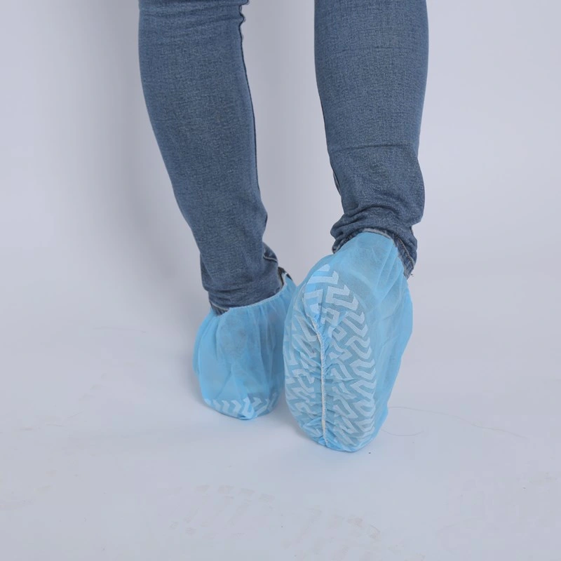 SMS PP CPE Waterproof Disposable Shoe Covers Thicken Antiskid Dustproof Non Woven Boot Cover