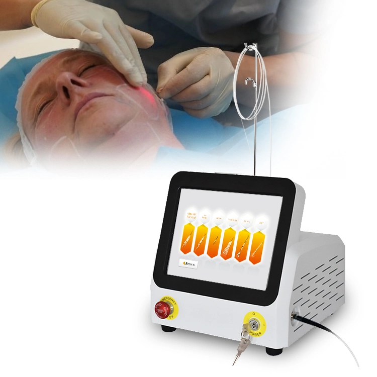 2024 Liposis facial de endurecimiento de la piel con láser de fibra óptica profesional más reciente 980nm Laser Doble Chin máquina láser de plástico