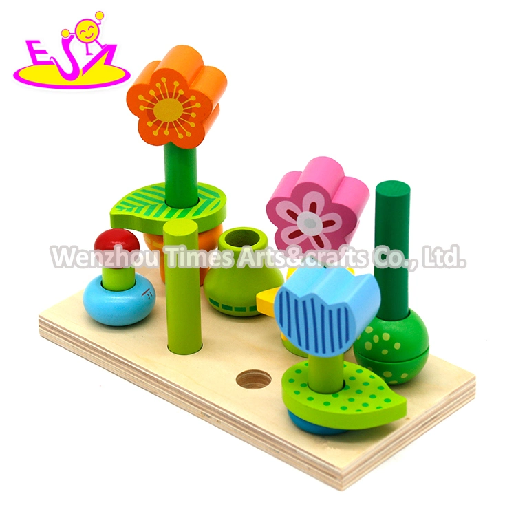 Customize Educational Learning Wooden Flower Stacker for Kids W13D336