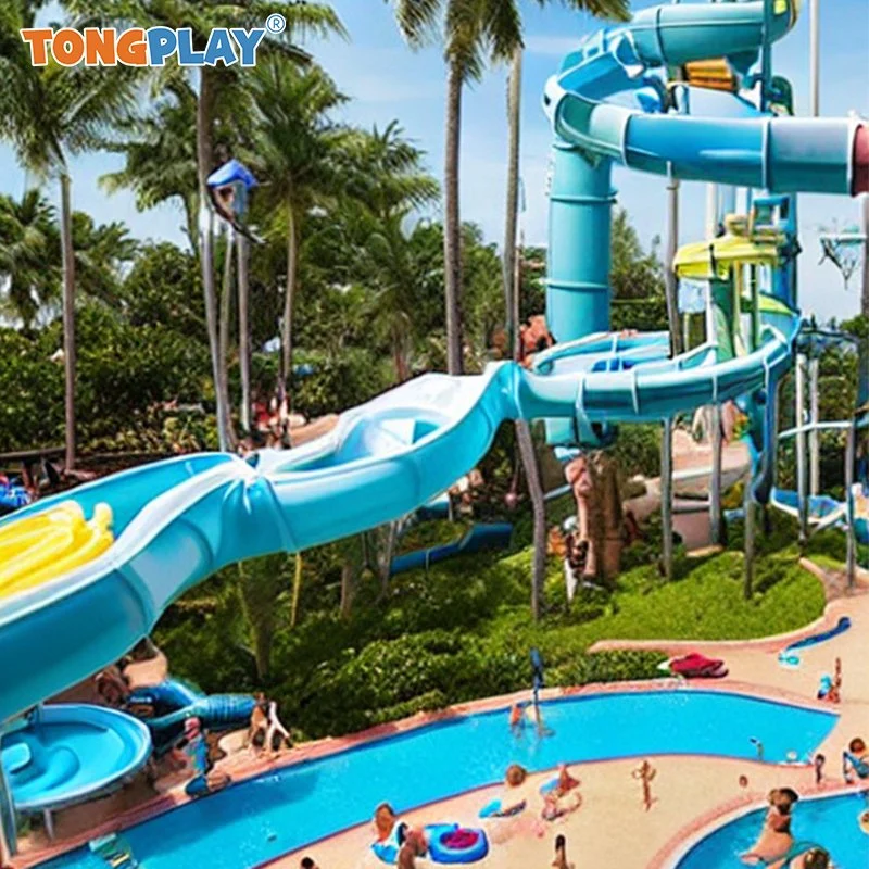 Amusement Park Toy Ride Swimming Water Slides Fiberglass Pool Customized
