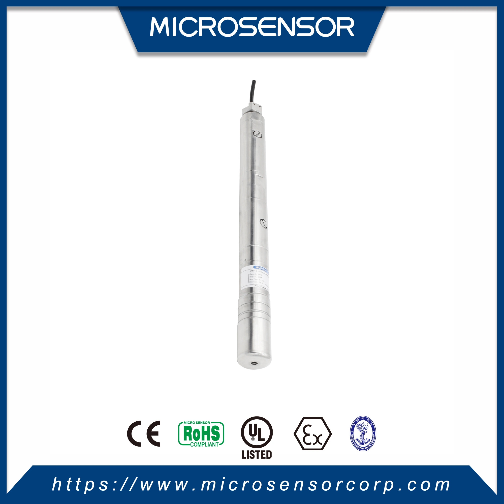 Microsensor MPM4810 High Temperature IP68 Level Transmitter for 125&ordm;C Liquid