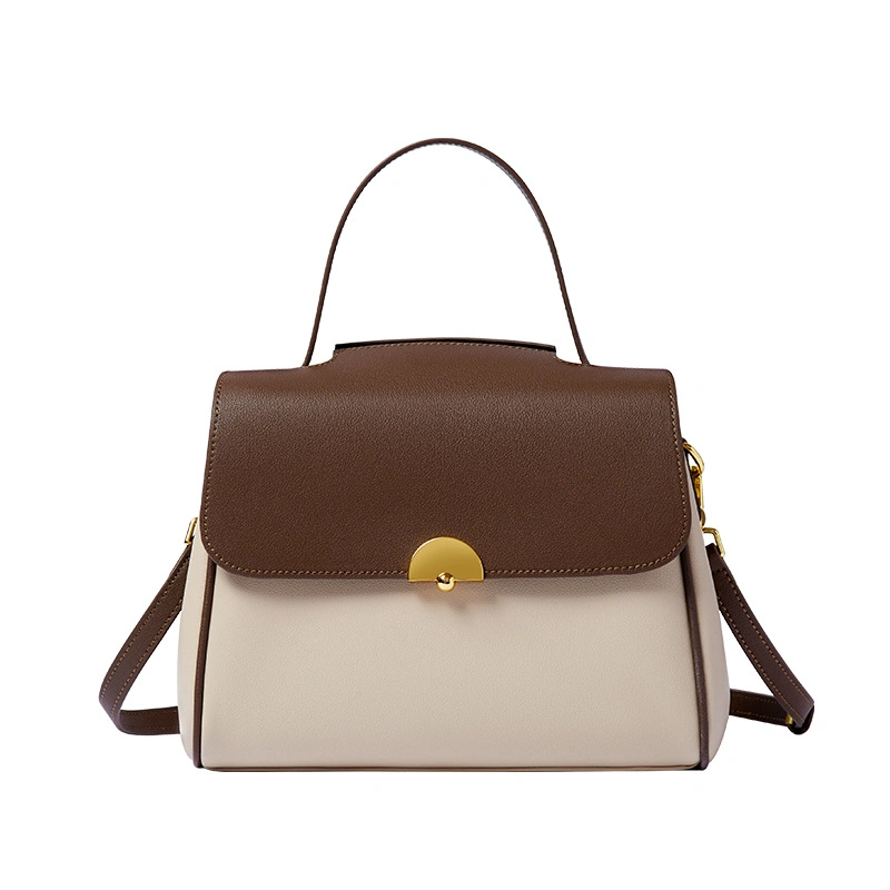 PU Leather Women's Bag Color-Block Handbag