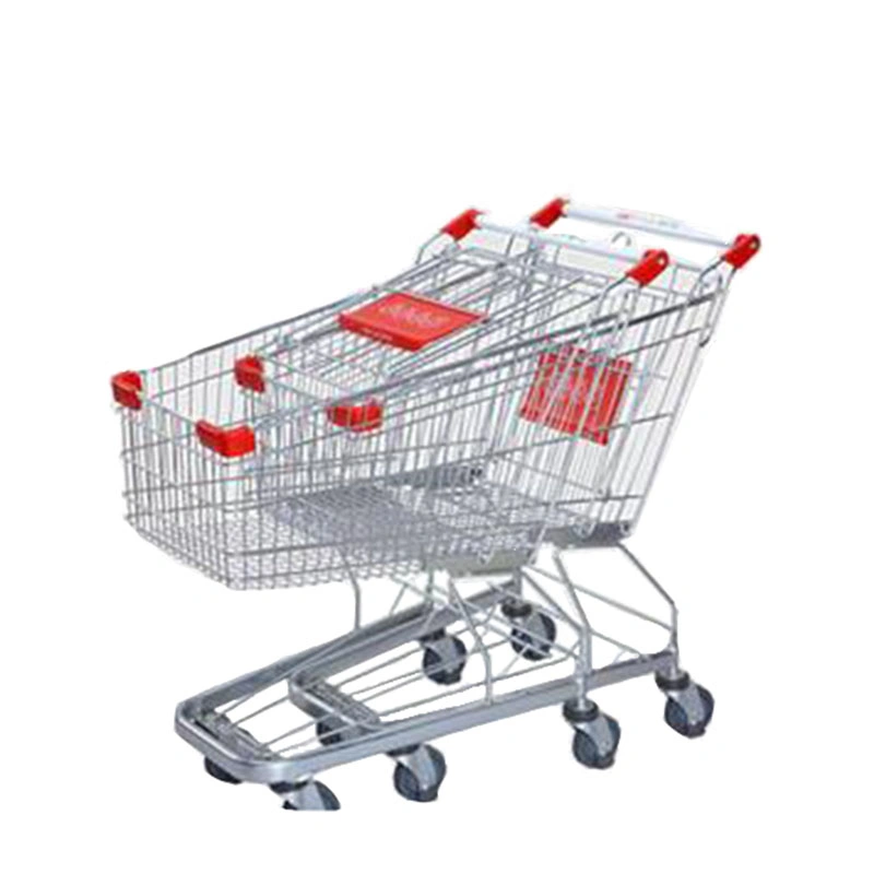 Custom Supermarket Metal Grocery Cart with Child Seats