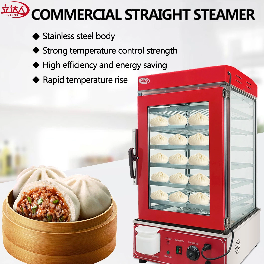 Ld-600h Electric Acero Inoxidable Pantalla de cristal de Momo Bao Pao postre Vaporera Mostrar Bun de la máquina de Cocina Cocina para uso comercial Tienda Precio