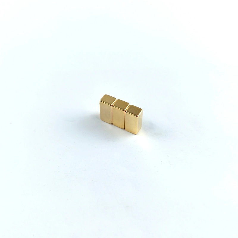 China Manufacturer Strong Custom Cube N52 Permanent Powerful Gold-Plated Neodymium Block Magnet