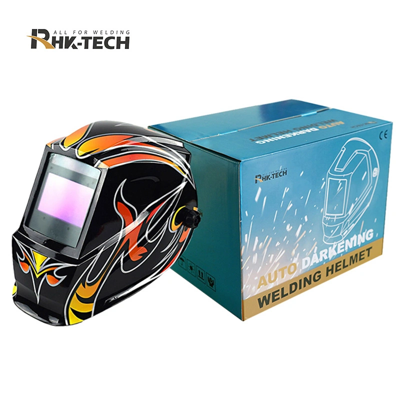 Rhk 2022 Full Face CE Large View True Color Solar Panel Auto Dimming Stickers Arc Grinding Welding Helmet