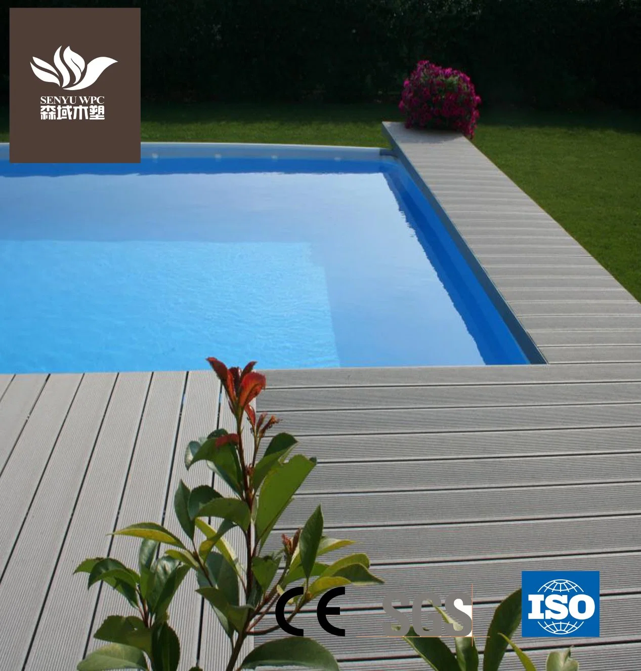 Wood Flooring Textured Waterproof PVC Vinyl Outdoor Plastic Composite Decking Board