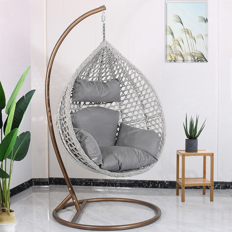 Outdoor Garden Balcony Hanging Egg Shaped Rattan Wicker Swing