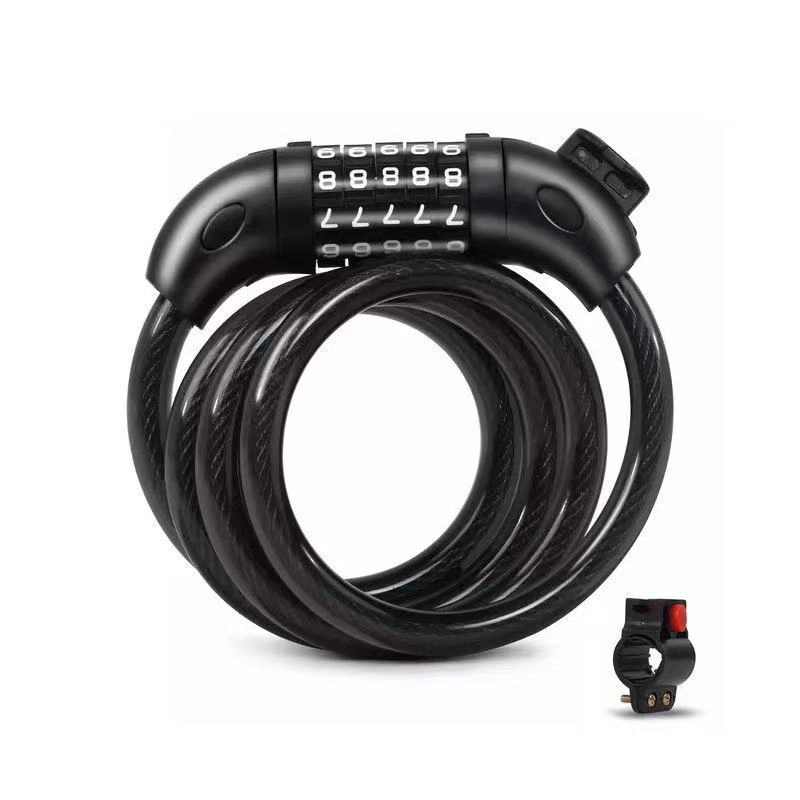 4 Feet High Security 5 Digit Resettable Combination Coiling Bike Cable Lock