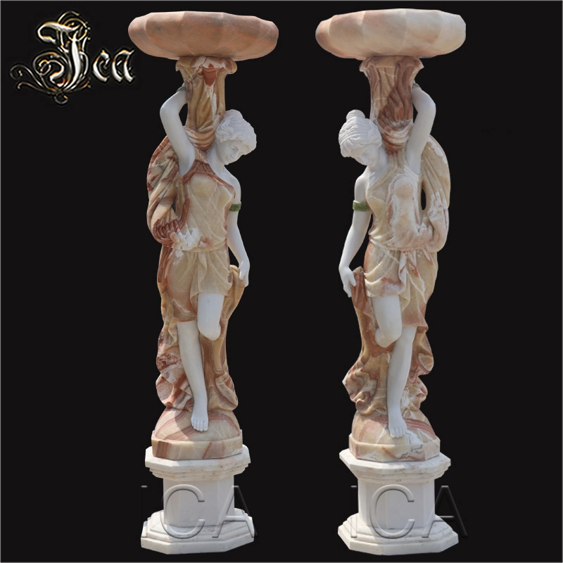 Personalizar el color mármol tallado a mano las estatuas de jardín de esculturas de piedra dama