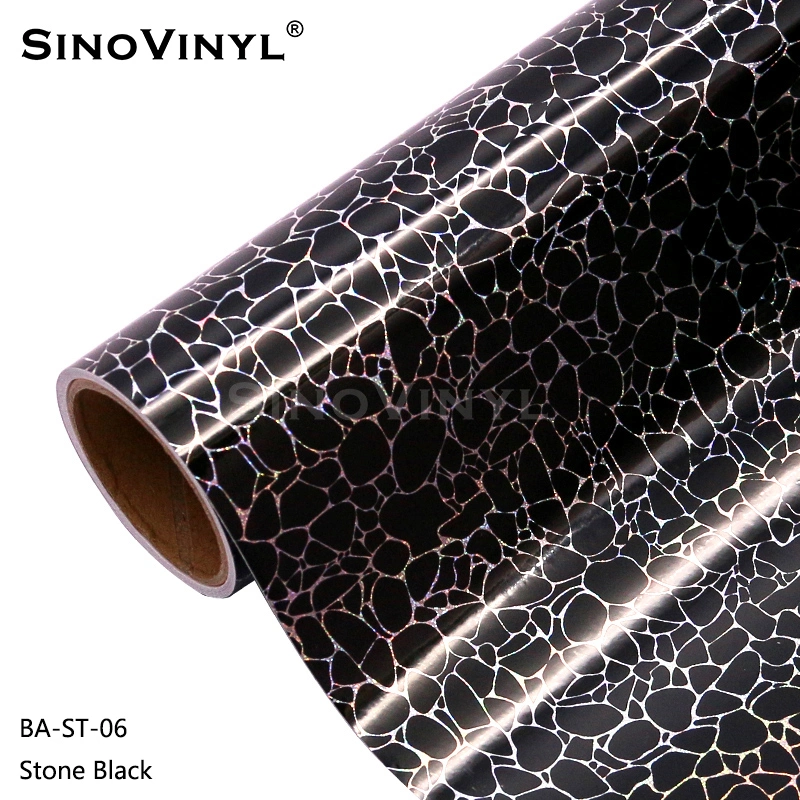 SINOVINLY 12x60" Nueva llegada Piedra holográfica láser Morado permanente DIY Craft Vinyl Cutting Plotter Film Cricut Vinyl