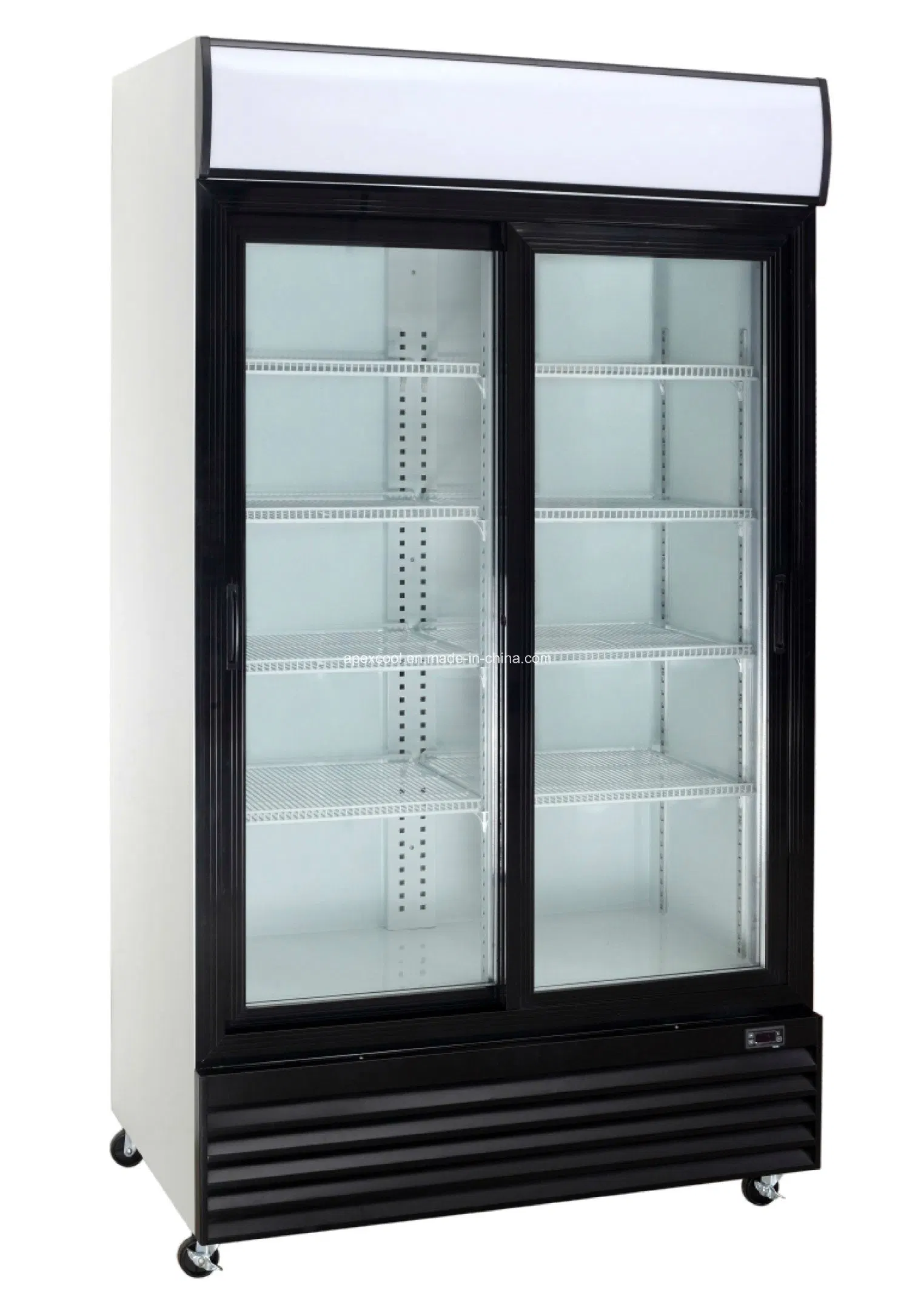 Puerta corrediza de vidrio 800L refrigerador vertical