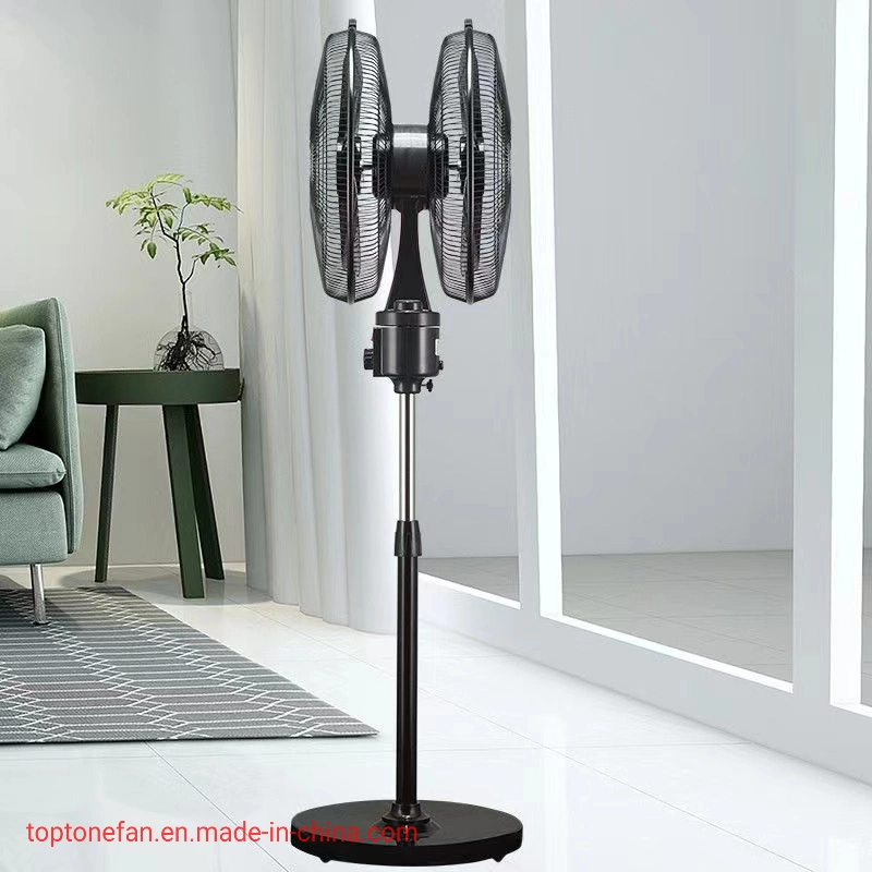 Oscilación de 100 grados jefes Doble ventilador de pedestal