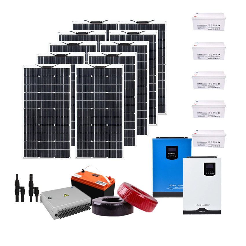 نظام الطاقة الشمسية المنزل 3kw 5 كيلو واط تخزين الشبكة المحمولة نظام الطاقة الشمسية مع بطارية ليثيوم