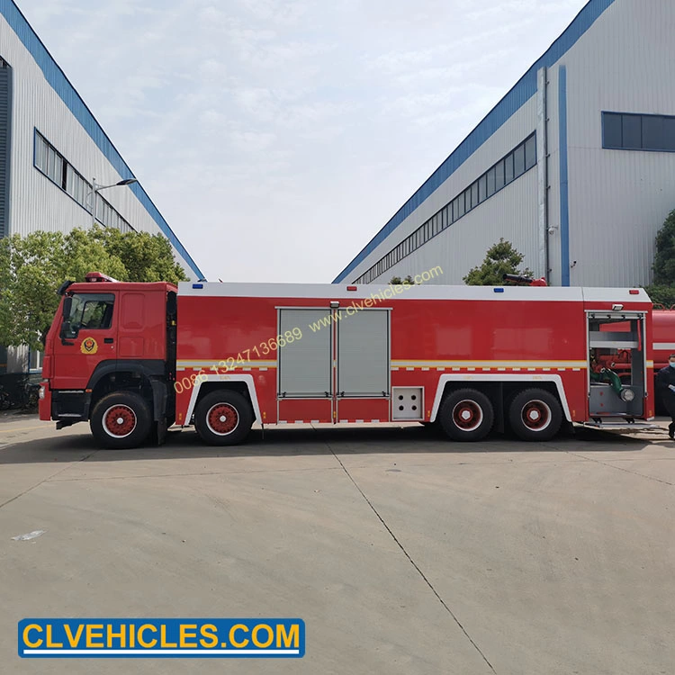 Roues HOWO 12 20cbm réservoir d'eau et le réservoir de mousse de camion de lutte contre les incendies