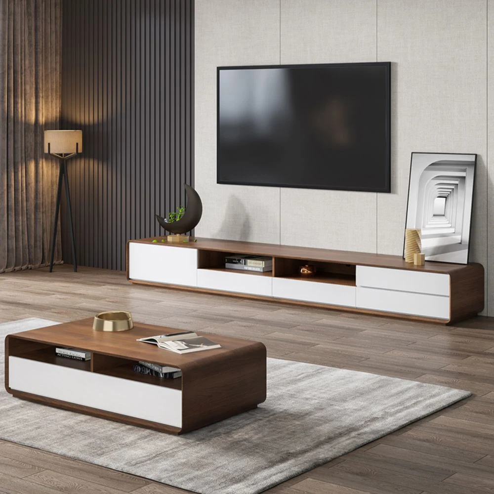 Modern Wood TV Stand Coffee Table MID-Century Living Room Sets