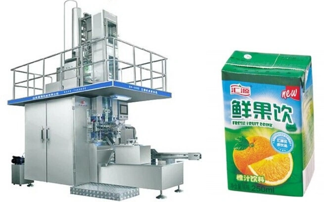 Factory Milk Yogurt Drinks Juice Aseptic Brick Paper Box Carton Filling Sealing Packing Packaging Machine