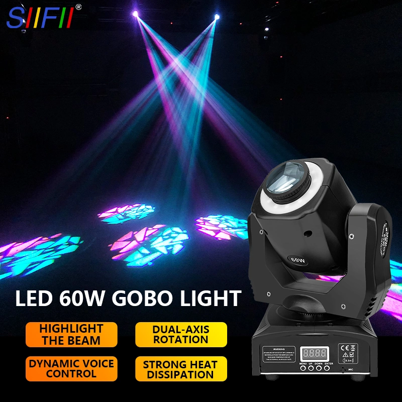 Disco DJ Stage Lighting Equipment Professional DMX Spot Mini Sharpy Светильник RGBW 4in1, светодиодный, 60 Вт, подвижная головная фара для ночного освещения Клуб