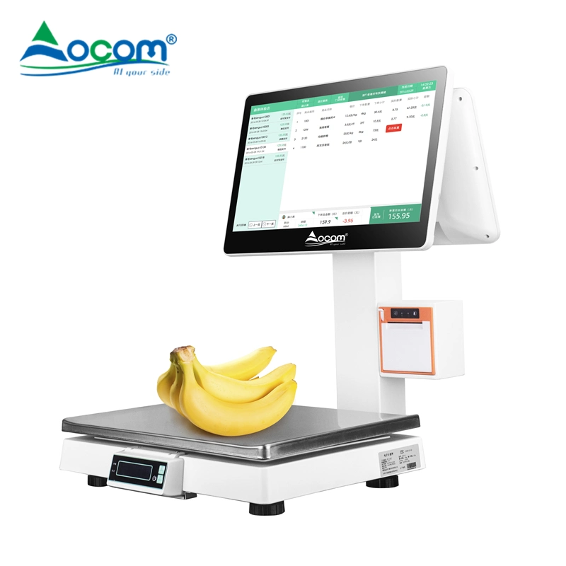 Stainless Steel Hardware Winds Price Touch Screen POS Weight Scales Machine Digital 30kg Electronic Weigh Scale for Fruit Shop