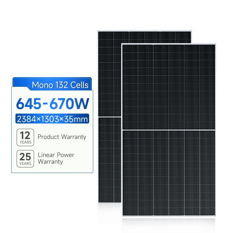 تخفيضات ساخنة في أوزبكستان 655W Monocryston Solar Panel نصف قطع الخلية