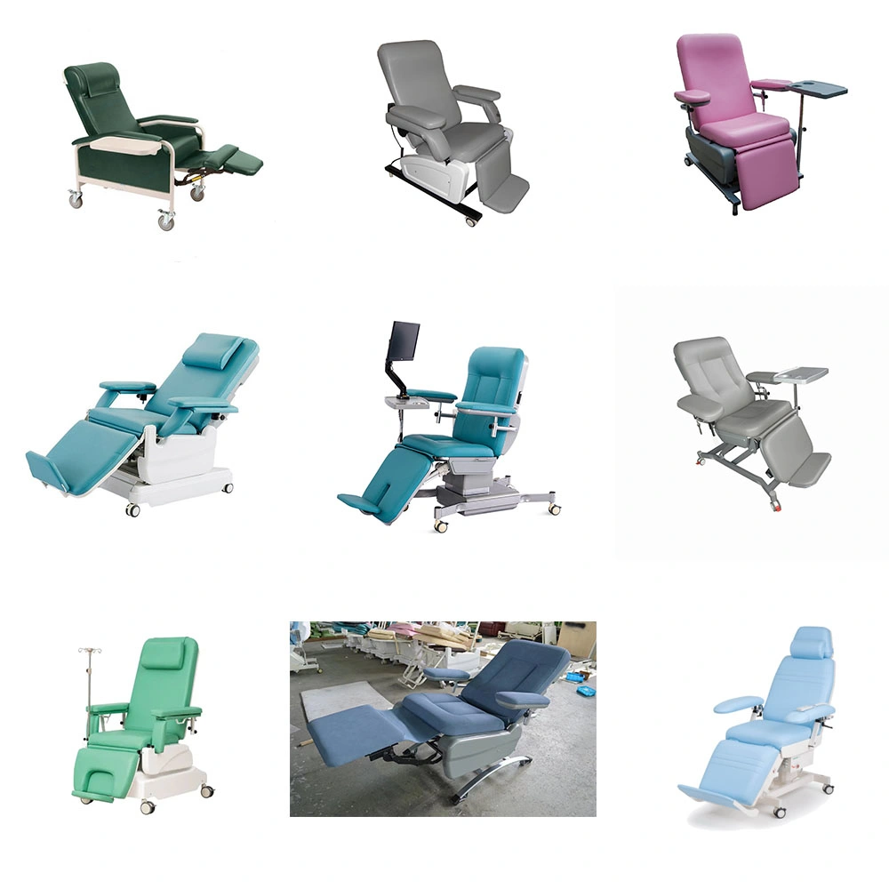 مصنع الصين أثاث المستشفيات قابل للضبط كرسي متعدد الوظائف لجمع الدم الكهربائي
