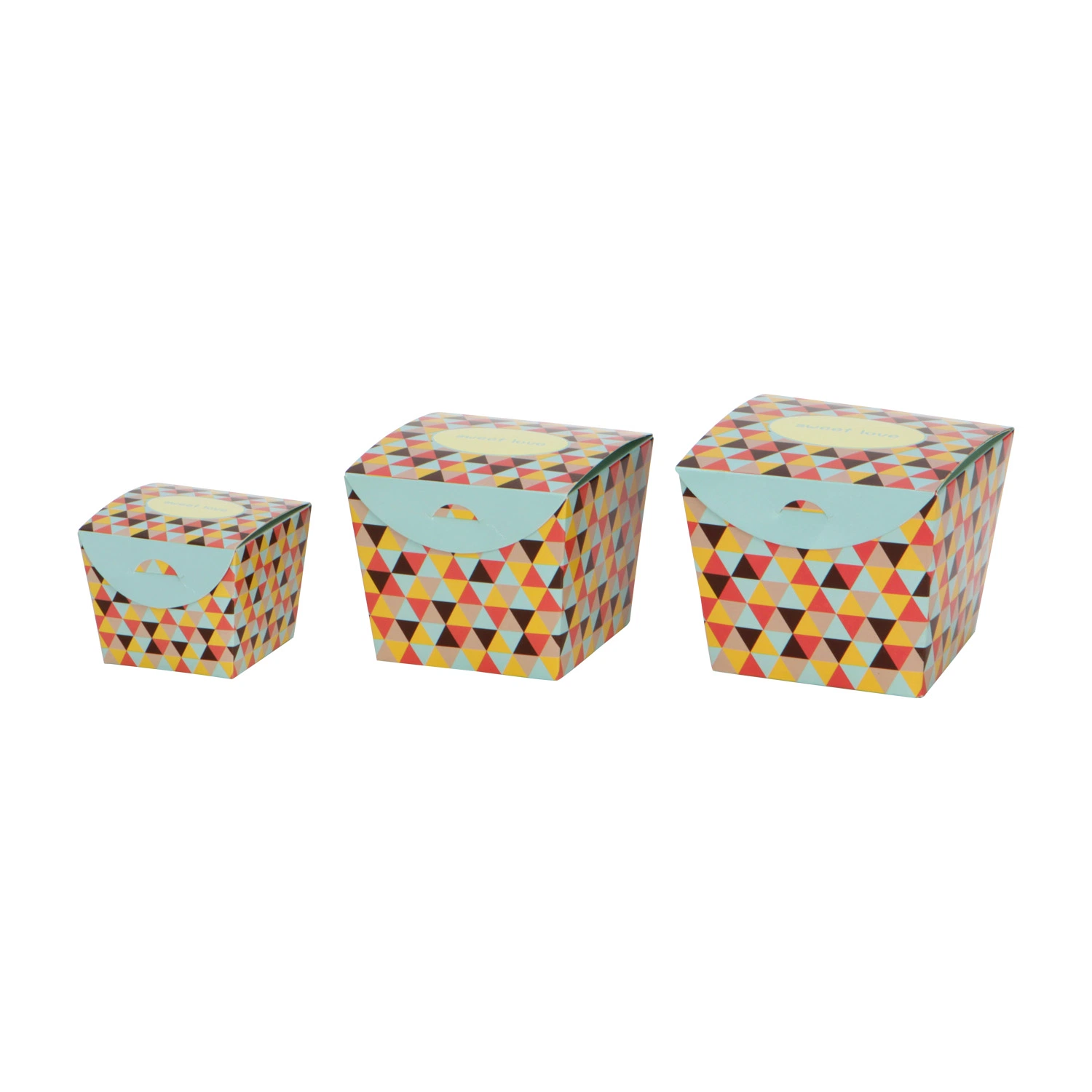 Small Size Food Packaging Box Wholesale/Supplier Popular Design Figure Cube Shaped Food Grade Soft Foldable Box Chocolate Candy Sweet Pastry Take Away Paper Box