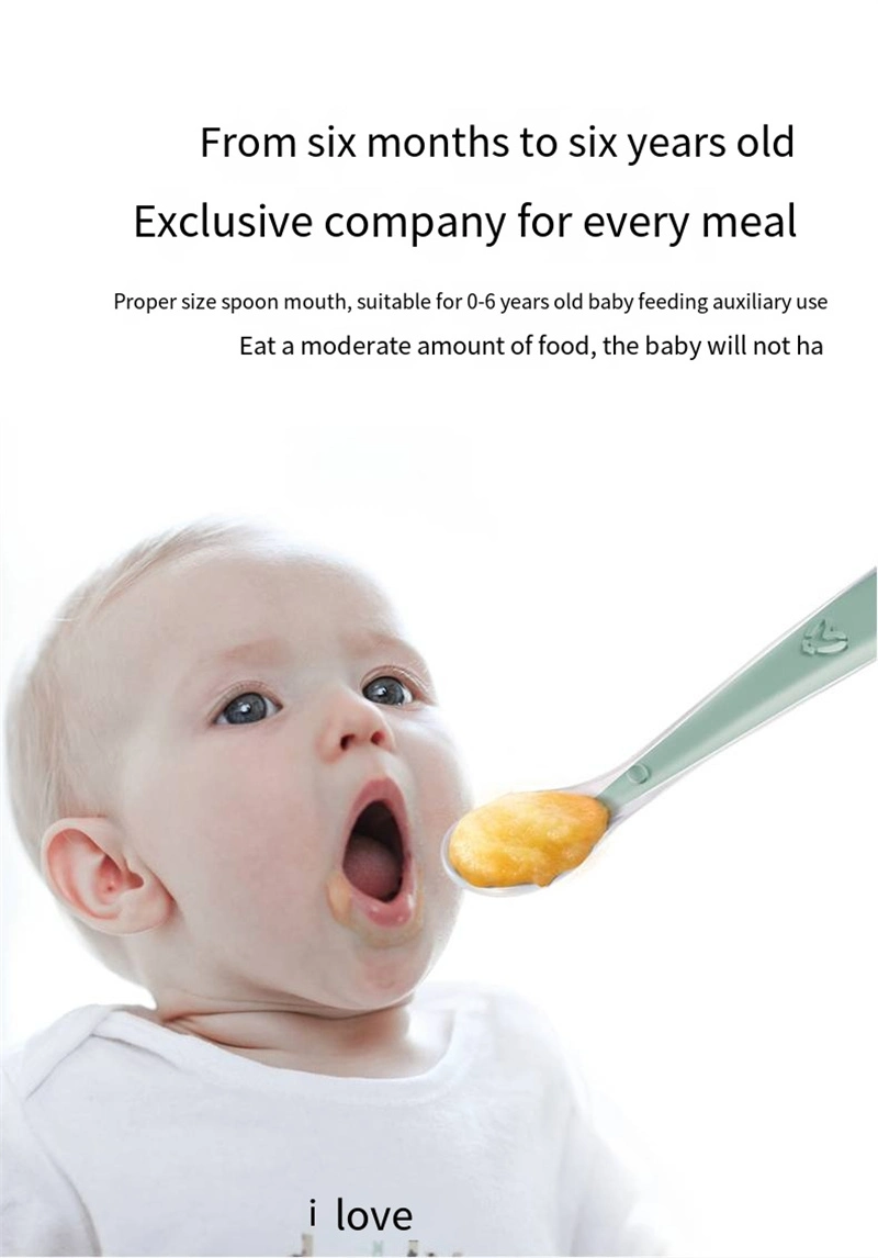 Baby Silicone Spoon Baby Cutlery Spoon Color-Changing Auxiliary Food Bowl