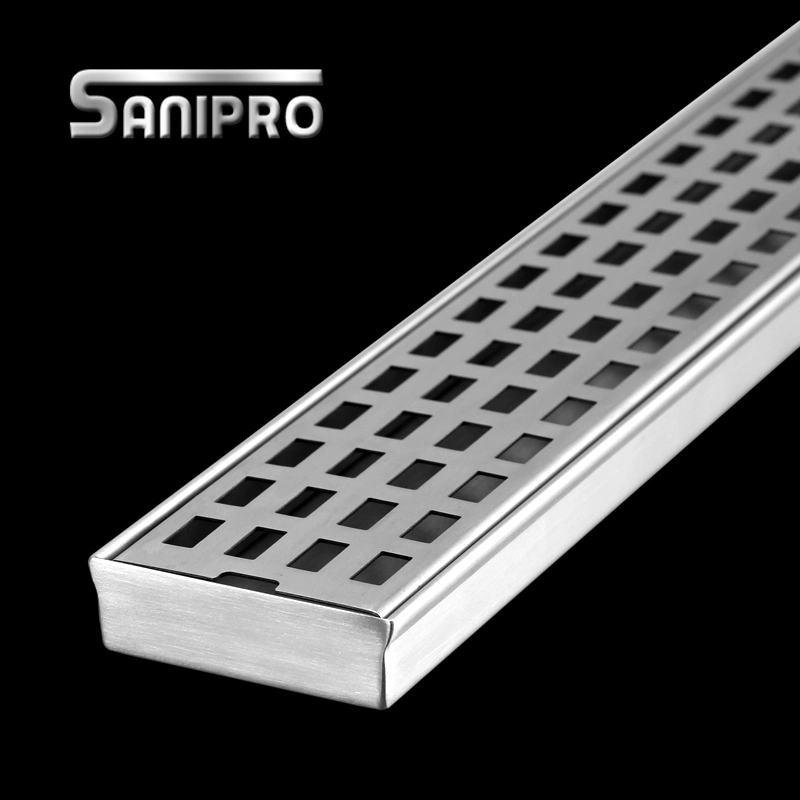 Sanipro Modern Balcony Toilet Bathroom Anti Odor Shower Channel Wedge Wire Grate Floor Drain Stainless Steel Linear Drains