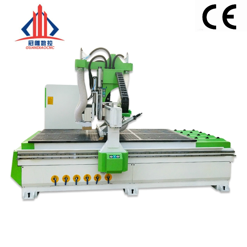 Wood MDF Furniture Chair Processing Making Equipment Atc Woodworking Drilling Cutting Engraving CNC Router Machine 1325 Auto Tool Change Aluminum PVC Acrylic