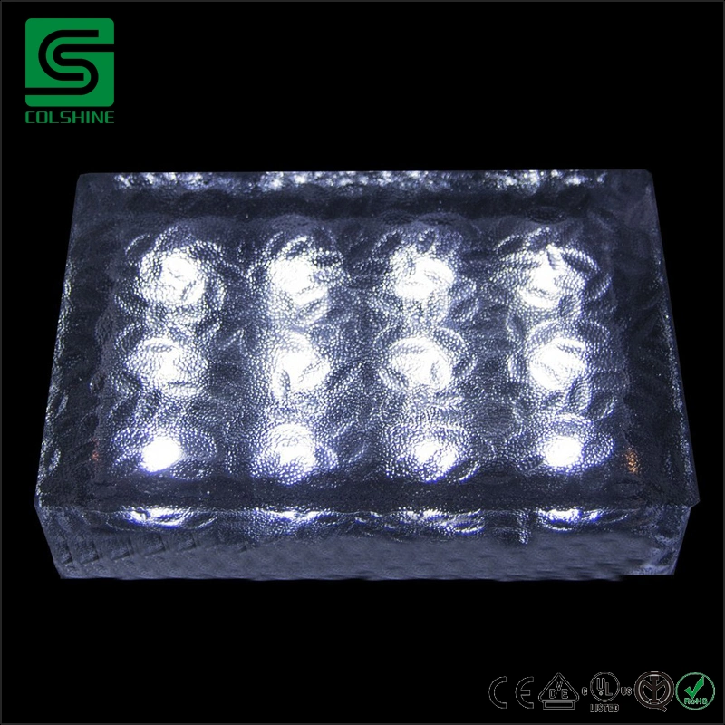 Outdoor Waterproof IP68 LED Ice Paver Solar Powered Brick Light for Garden Pathway