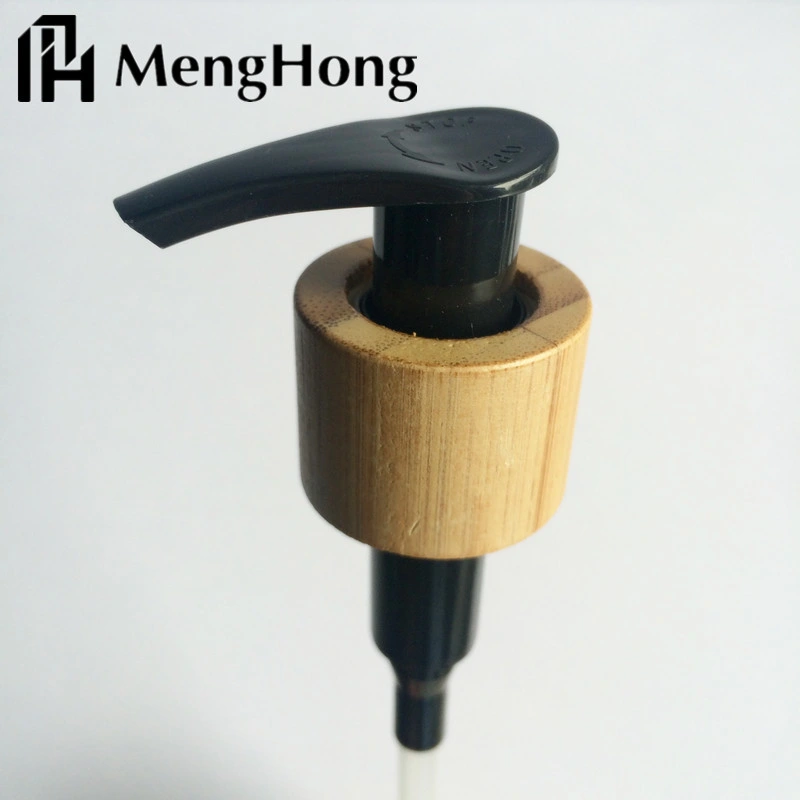 Dispenser Cosmetic Plastic Lotion Pump with Bamboo for Bottle