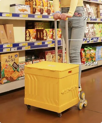 Original Factory Large Storage Box Climb Cart Plastic Folding Grocery Shopping Trolley