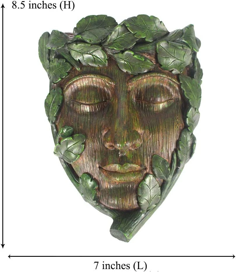 Handgemalte Harz Green Man Tree Face Baum Hugger Skulptur Blumentopf für Outdoor-Baumdekoration