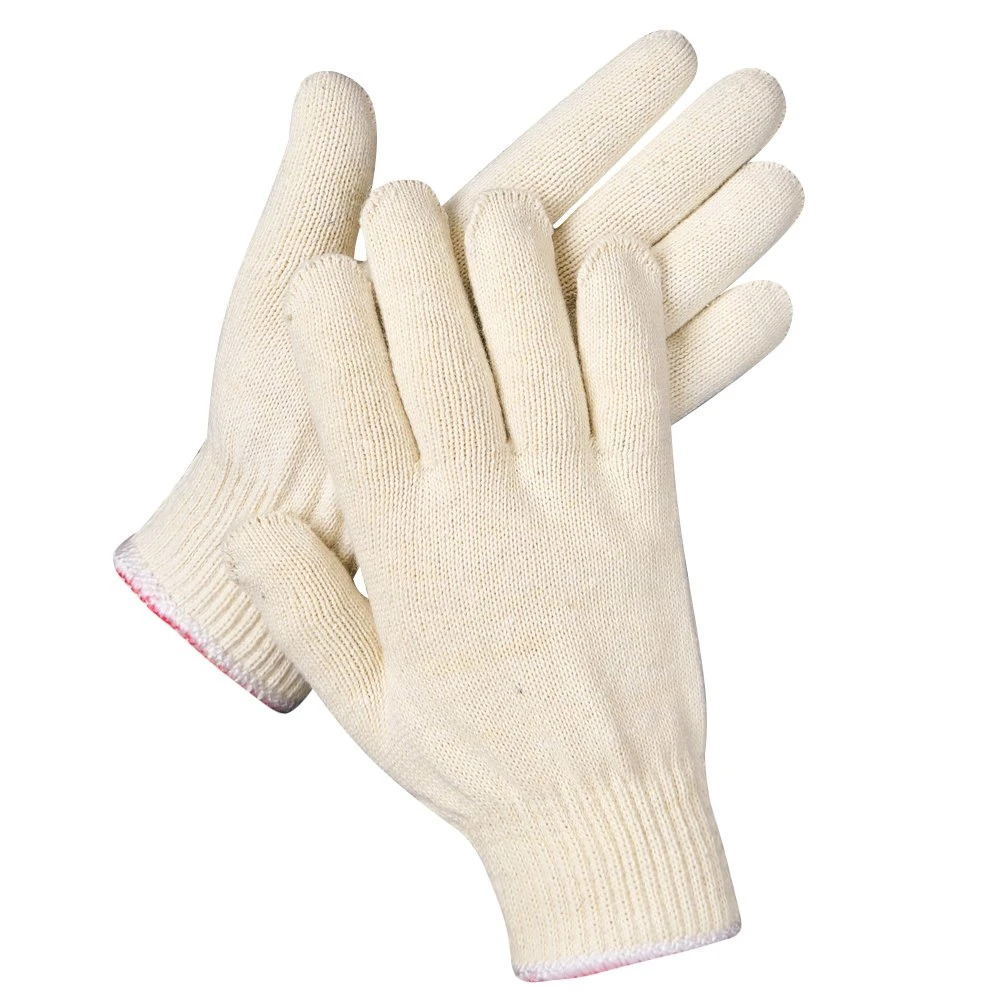 Guantes de trabajo mecánicos de alta calidad guantes de poliéster de algodón amarillo para Venta