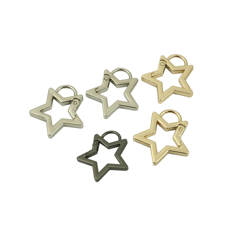 Openable Hollow Clasp Metal Star Ring Snap Hook Keychain Hook for Keychain Fashion Accessories