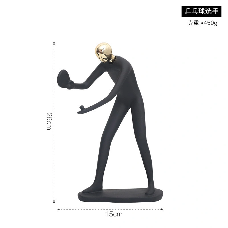 Resin New Do Sports Golfer Black Cool Statues Figurine