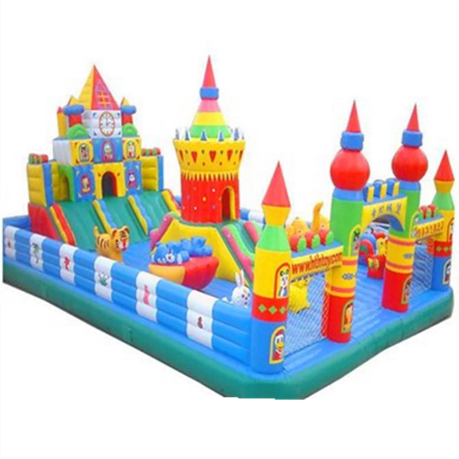 Equipamento de parque de diversões do Castelo Pneumático para crianças ao ar livre Slide Toy 44CB