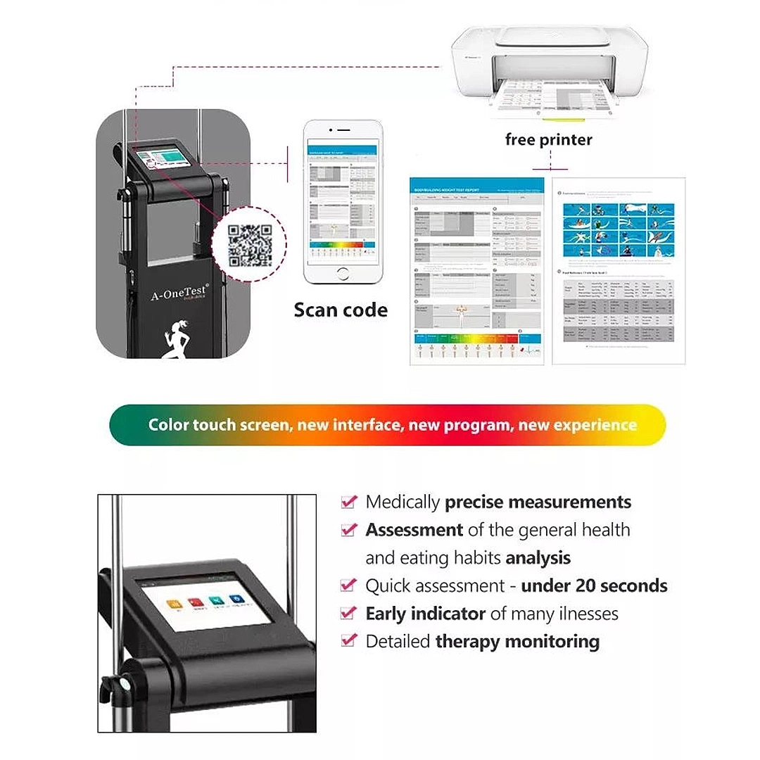 Aparelho de teste de peso composição corporal Analisador de gordura Máquina de medição com térmica Impressão de papel