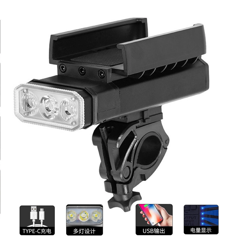 New 3t6 Glare Bicycle Light Type-C Charging Belt Output Phone Holder