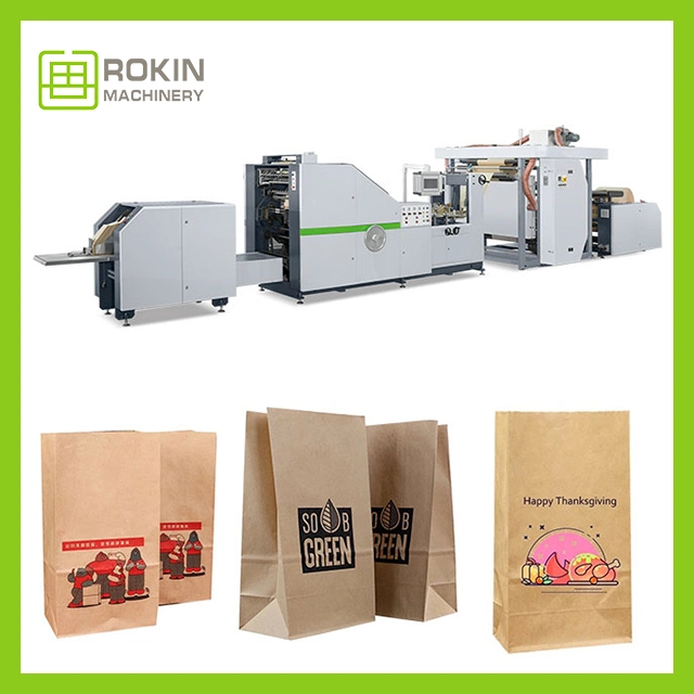 Rokin Marca de nuevo tipo CE Certificado de papel Bolsa de hacer máquina Semiautomático