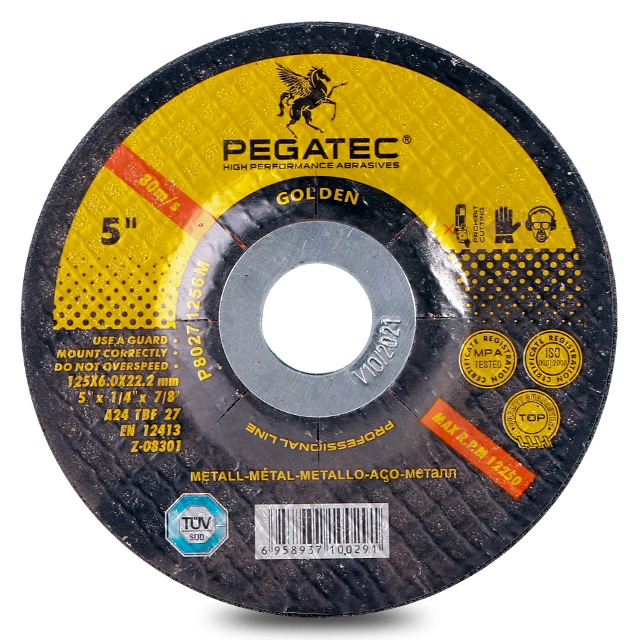 Pegatec 5" 125X6X22.2mm Grinder Center Depressed Grinding Wheels