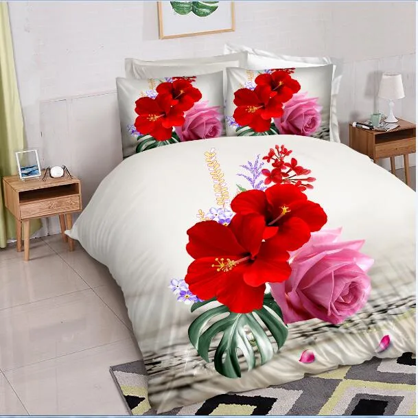 Linen 3D Printed Cotton Duvet Cover Bedding Sets Homebed Sheet