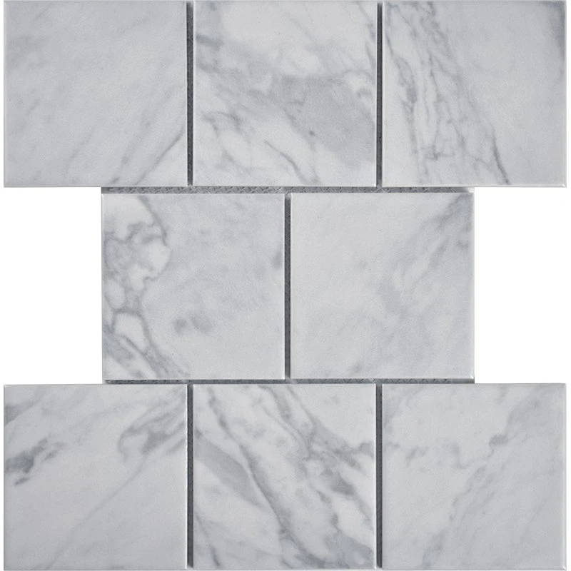 Marble Mosaic Tiles Classic Pattern Calacatta Marble Carrara White Mosaic Ik25901/48060/48901/Ik97901/97902/9760m