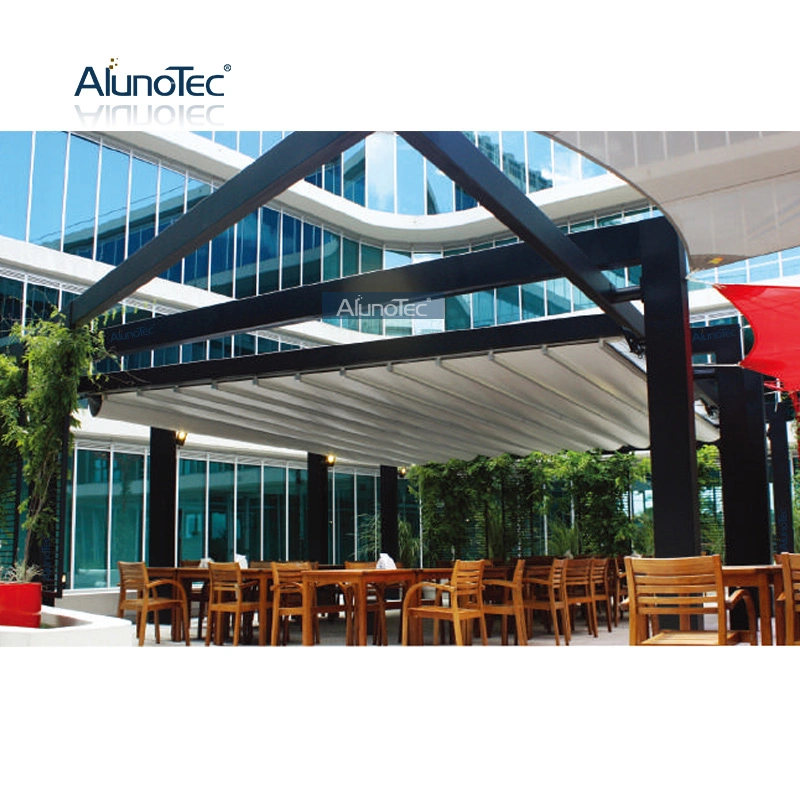 Best Selling do sistema de capota retráctil de alumínio durável de tecido de PVC sol Sombra Gazebo de debulhar Jardim Pátio Exterior