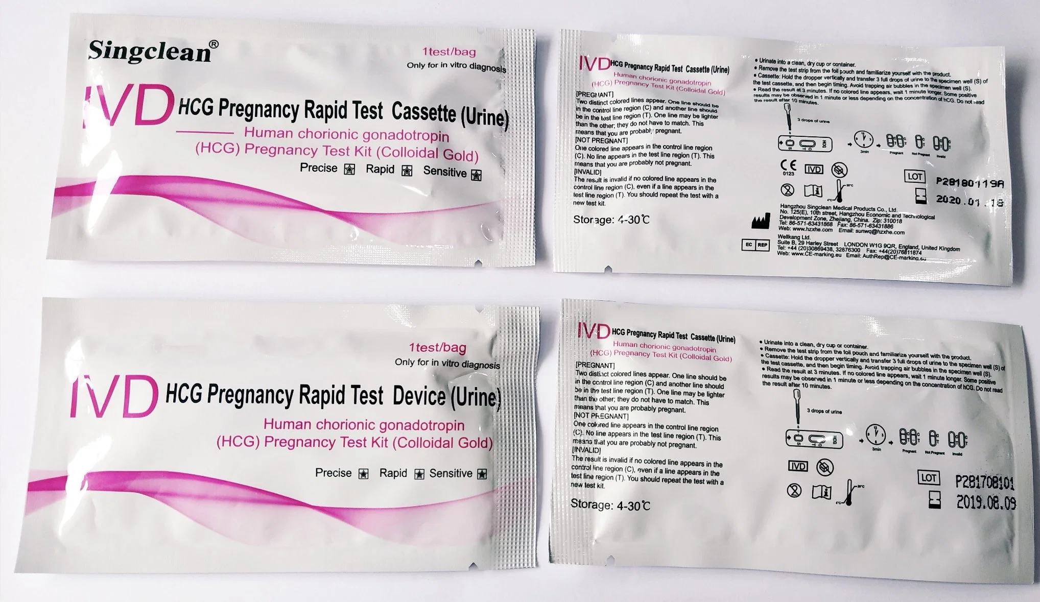 Carton or Customized Package Female Prueba De Embarazo Pluma Kit HCG Pregnancy Test New