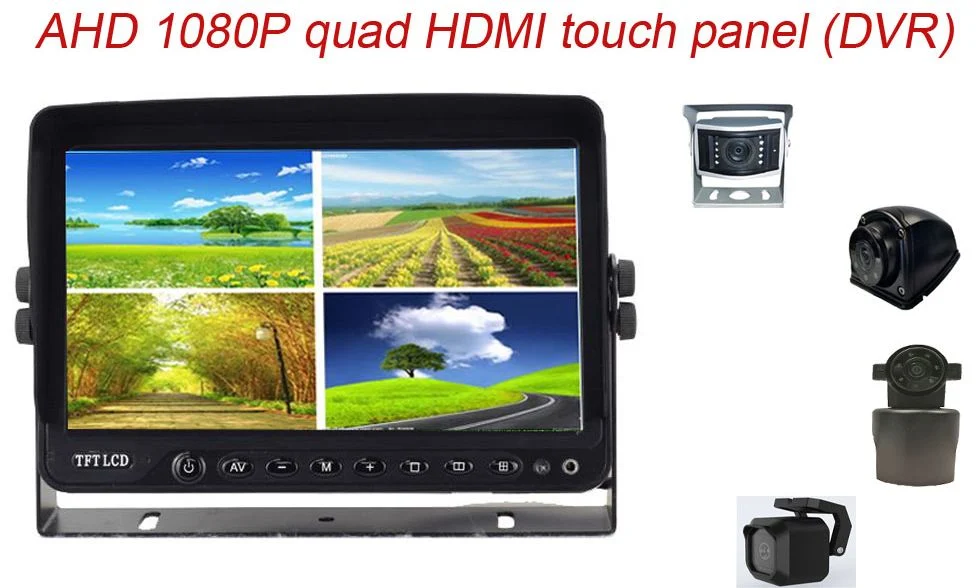 شاشة عرض Ahd رباعية تعمل باللمس بحجم 7/9/10.1 بوصة تعمل باللمس مزودة بشاشة LCD HDMI DVR
