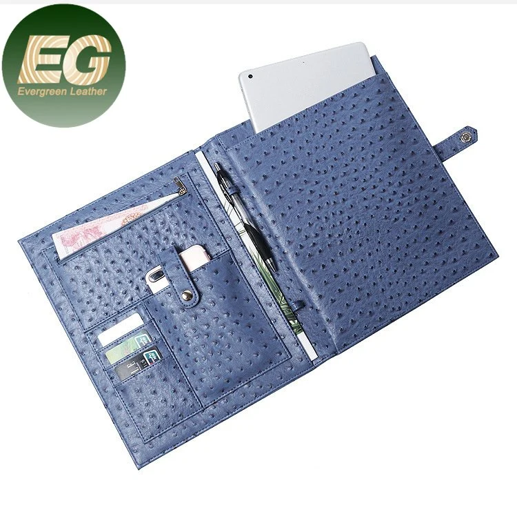 Sh2029 Ostrich Crocodile Leather Portfolio Luxury PRO iPad Pouch Universal Tablet Case